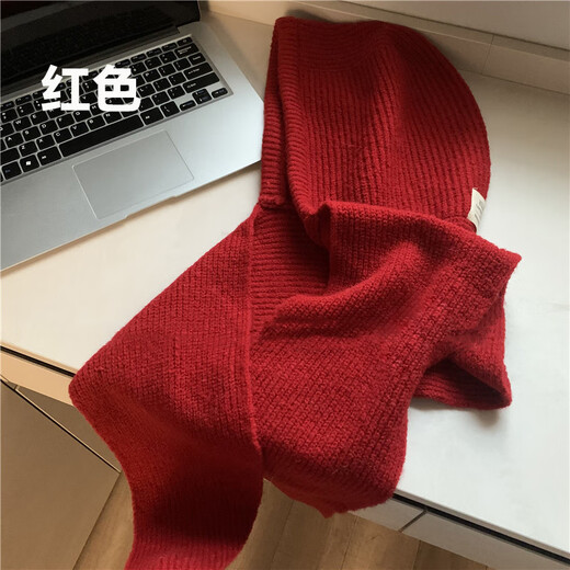 Muchiston Korean style ins hat scarf one-piece warm knitted hat for women winter ear protection balaclava woolen hat for men gray one size
