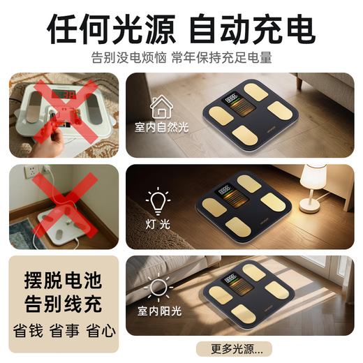 LEFU beliebige Lichtladung, intelligente Körperfettwaage, elektronische Waage für den menschlichen Körper, 0,1 Jin Jin entspricht 0,5 kg, hochpräziser 48-Punkte-Körperdaten-LED-Bildschirm unterstützt das Wiegen kleiner Objekte