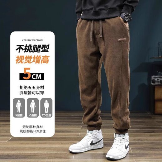 Clearance leakage corduroy casual pants for men in autumn and winter loose leggings sweatpants thickened warm workwear sweatpants Factory direct sales high quality clearance leakage K162 plus velvet gray 3XL Recommended weight 130-140Jin Jin equals 0.5kg Can be worn