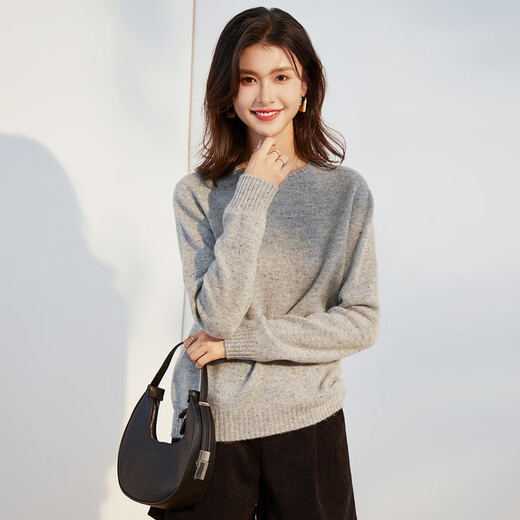 Jinju Thick Sheep Sweater Women's Winter New Idea Yarn Seamless Bottoming Round Neck Casual Women's Sweater White Gray XL
