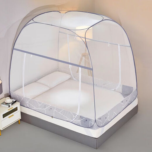 Fantasy yurt mosquito net double bed baby anti-fall and anti-fall fully surrounded and installation-free household thickening and heightening 5030 yurt apricot 1.5*2.0m