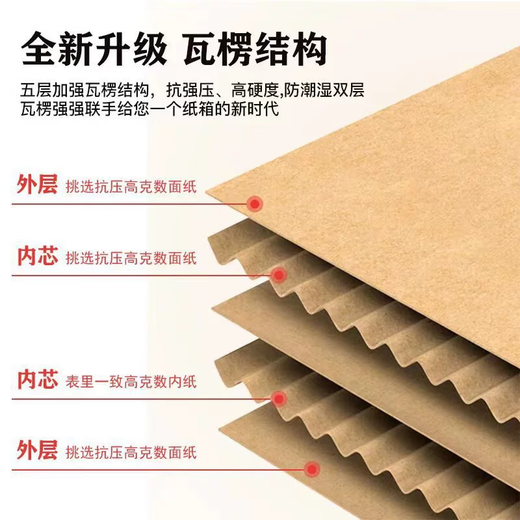 55cm foreign trade packing box super hard excellent cow five-layer corrugated box international logistics shipping outer box moving turnover 55*35*35cm super hard good cow 5 pieces