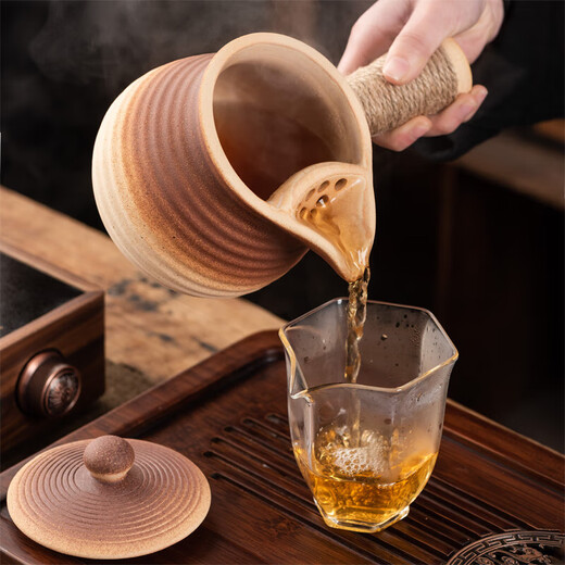 Las ollas y las ollas de arcilla Yuanminmine de Youshang se cocinan en la estufa y se pueden secar y asar. Té de leche de gran capacidad para el hogar, leche a la parrilla, té a la parrilla. 1000 ml. Imitación de tetera a leña con tapa. Se puede secar 701 ml (inclusive) -800ml (inclusive)