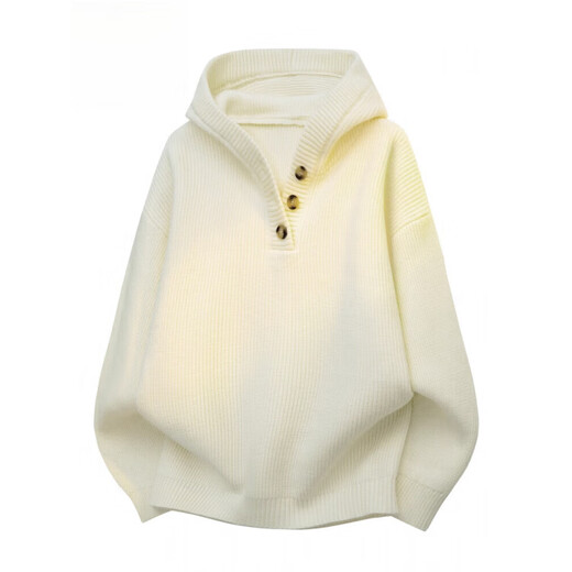 Pure (YISHion) American retro Henry collar hooded pullover for men in autumn and winter solid color loose sweater windproof warm sweater jacket 7020 fine anti-grey (upgrade) + velvet white (upgrade) 2XL