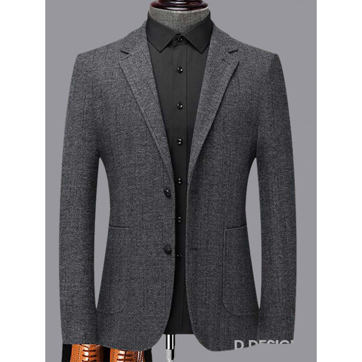 Lilang Men's Suit Jacket Men's Autumn Middle-aged Men's Business Casual Wool Suit Dad's Uniform Jacket 631 Dark Red 2XL 185/100