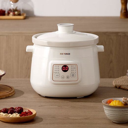 TONZE electric stew pot, electric stew pot, soup pot, stew pot, electric casserole, baby porridge pot, stew pot, three-stage heat preservation, white porcelain model-3 liters DGD30-30EWD(A) 3L