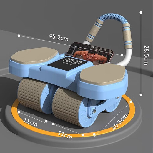 Cooldis four-wheeled abdominal wheel with automatic rebound 2025 new home slimming belly roll and abdominal muscle artifact sports and fitness equipment new upgrade-4 wheels 4 elbows-blue Bluetooth AI intelligent abdominal wheel