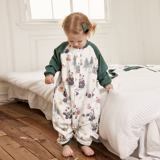 721 Planet 721 Planet Christmas limited baby sleeping bag thermal storage quilted children's long-sleeved split-leg sleeping bag warm anti-kick quilt thick quilted Christmas window_(recommended room temperature 12-16) 80 yards (recommended height 70-85cm)