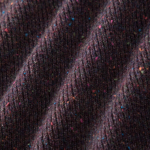 Late White Exclusive 2025 Winter Fashion Casual Sweater Solid Color Wool Sweater for Women Without Belt Purple M