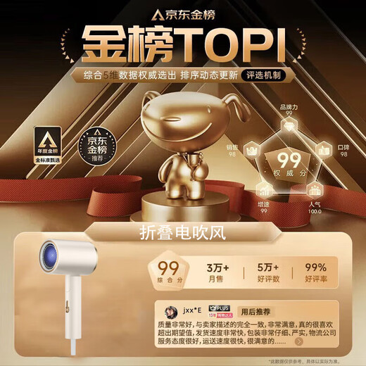 High-speed hair dryer, foldable dormitory hair dryer, home silent negative ion high-power non-harming hair constant temperature hair care barber shop hair dryer khaki 1800W wind power upgrade + double-layer insulation