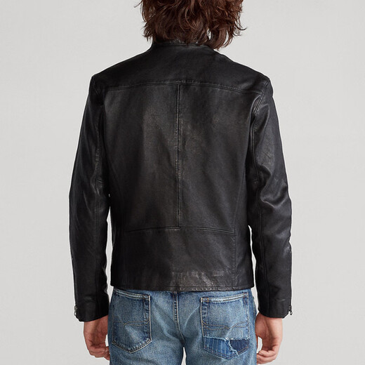 RALPH LAUREN Ralph Lauren однотонная мотоциклетная куртка на молнии с воротником-стойкой кожаная куртка мужская черная черная M