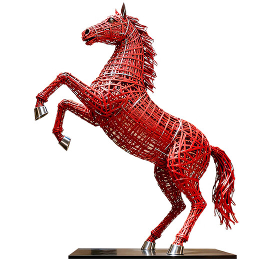 Huiqi Shangpin stainless steel hollow luminous horse sculpture outdoor courtyard garden night scene community square lighting decoration garden ornaments can be customized