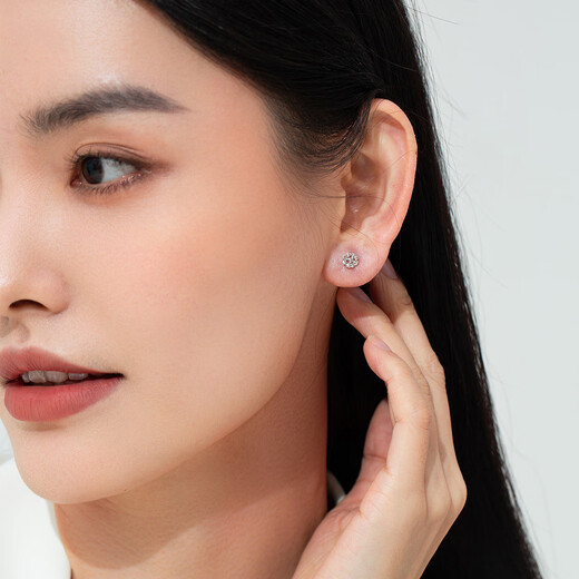 Wanfulong flowers bloom丨Authentic PT950 platinum earrings, versatile earrings for daily commuting, earrings for women with pierced ears, PT950 platinum flowery earrings 1.06g