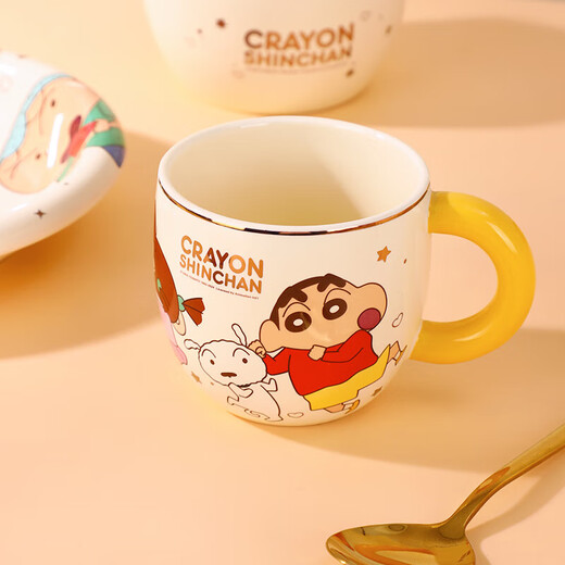 Crayon Shin-chan cute ceramic bowl and plate set, high-looking, microwaveable, machine washable, healthy, genuine manufacturer, hair straightening cup, Crayon Shin-chan 4.5-inch rice bowl, type A single