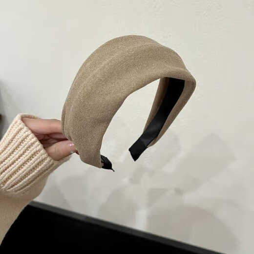 Zan Yingmei 2025 new autumn and winter retro fashion high-end wide-brimmed headband simple temperament Internet celebrity face wash headband wide-faced headband black + brown