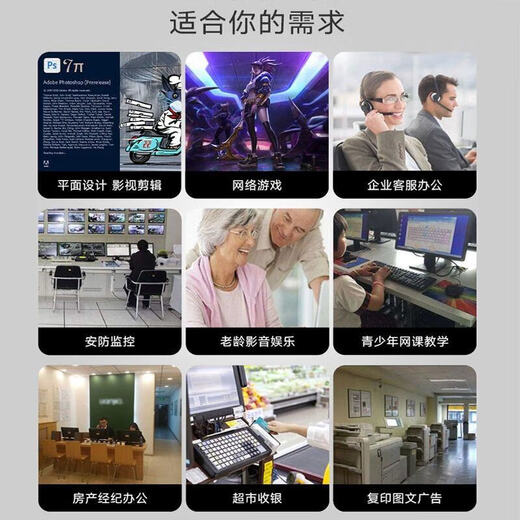 AOC i5 13400/12400F/RTX3050 office home design game assembly computer desktop host configuration two single host