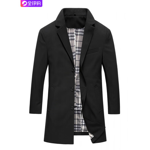 BOSS spring and autumn men's windbreaker 2025 new high-end mid-length casual suit jacket men's non-iron gray 3XL 190