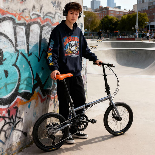 Permanent soft-tail shock absorber folding bicycle 7-speed 20-inch men's and women's adult student urban road bicycle green