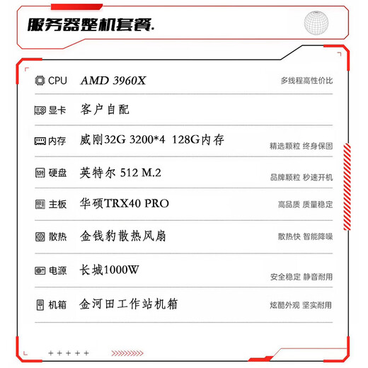 AMDX Threadripper 3960X/3990X 5995WX 7K62 3975WX 5975WX AMD ASUS motherboard 3960X 128G memory 500G