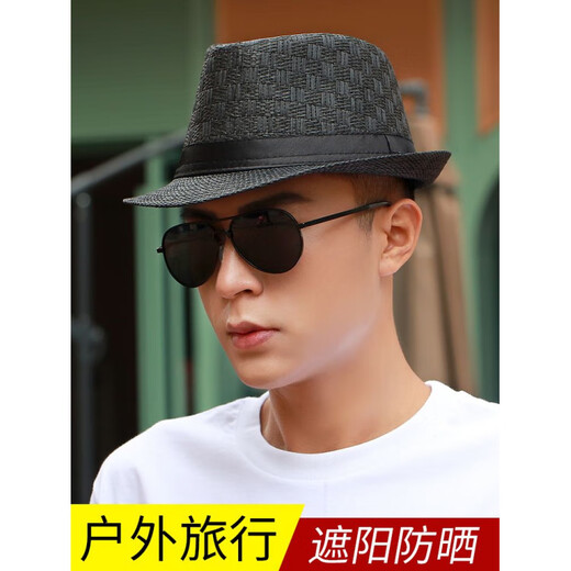 Bisi sheep hat men's sun hat summer outdoor sun hat casual fashion hat travel straw hat seaside beach hat brown one size 55-58cm20