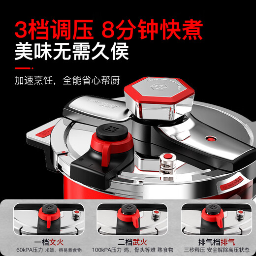 SWISS MILITARY pressure cooker household 3-4 people stainless steel thickened pressure cooker explosion-proof quick cooking pot gas induction cooker universal 22cm