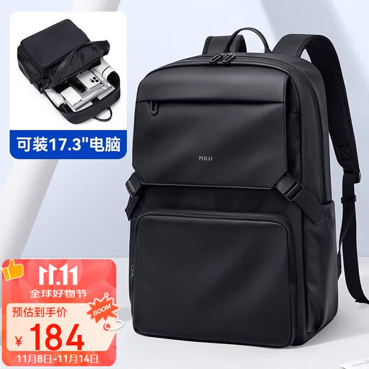 POLO Backpack Men's Large Capacity Backpack Men's Travel Bag 16/17.3 Inch Computer Bag Men's Business Travel Bag