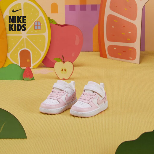 Nike Cool Ananas Bébé Baskets Plates Velcro Hiver Nouveau Style Garçons et Filles NIKE COURT DQ0493 100 Blanc/Foam Powder 27