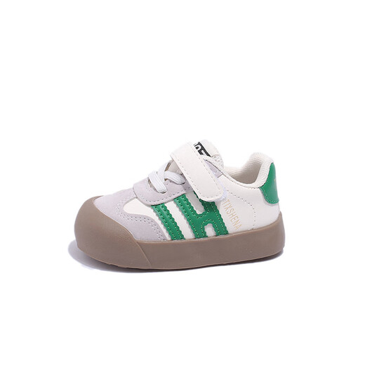 Terranis Leather Toddler Shoes 2025 Autumn and Winter Infants and Toddlers 0-1-3 Years Old Boys' Shoes Moral Training Shoes Women 4 Green Leather 20_Inner Length 14.0cm