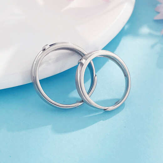 Lao Fengxiang platinum ring pt950 bow couple ring proposal and birthday gift for girlfriend and wife platinum jewelry platinum about 8.75g one pair