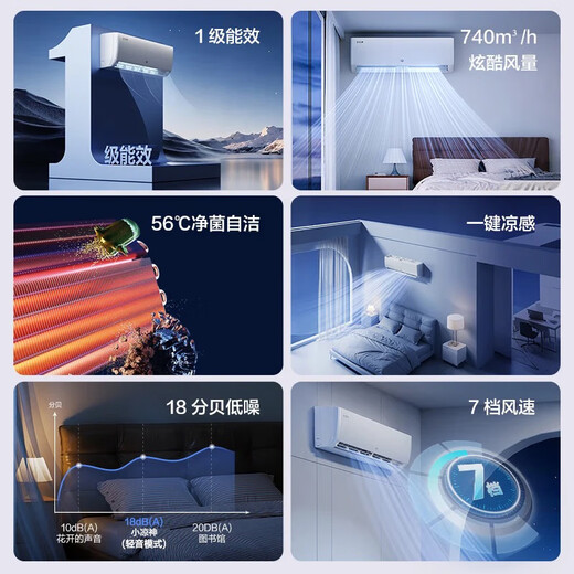 Gree produced Xiaoliangshen 1.5 HP new level 1 energy efficiency inverter wall-mounted bedroom energy-saving air conditioner KFR-35GW/JHFNhAa1Bj national subsidy