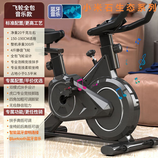 Xiaomi Shi Smart Spinning Bike Home Indoor Magnetic Control Exercise Bike Gym Equipment Ultra-Quiet Sports Bike Flagship Model - No Watch, No Heart - All-Inclusive Flywheel - Black