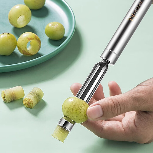 Fat Donglai purchases tangerine corer 304 stainless steel tangerine fruit hand-made tangerine core remover hawthorn poplar 304 medium size 14mm._(removes tangerine core)