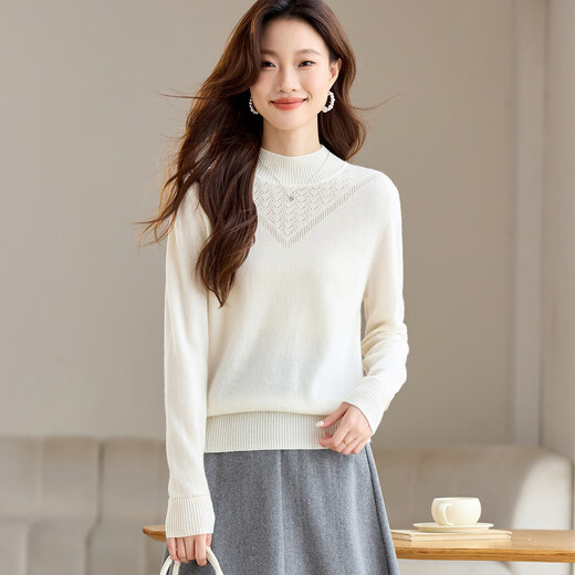 Shexi (Srcr) 100% cashmere elegant cashmere sweater for women with spring and autumn New Year red knitted bottoming sweater