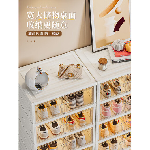 Fat Donglai same style transparent shoe cabinet storage cabinet shoe box storage box transparent installation-free shoe cabinet integrated home door double row double door-6 layers-12 pairs of shoes