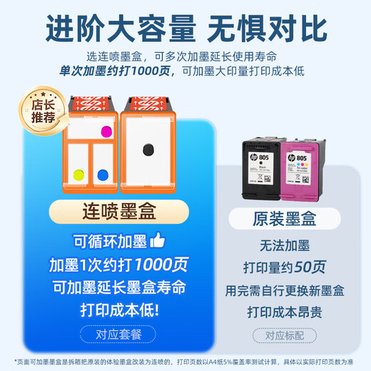 HP 2829/2729/2332 color printer student wireless home office copy and scan inkjet all-in-one small photo A4 paper 2829 newly launched mobile phone computer wireless connection + printing copy scanning official standard (standard ink cartridges cannot be refilled, package packages can be refilled)