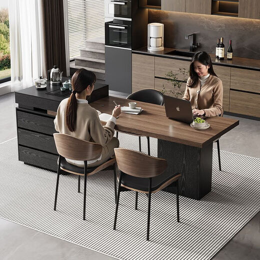 Suzhan island table light luxury minimalist coffee table multi-functional retractable all-in-one office home small apartment slate dining table island table 60cm (total length 1.65m-1.9m) island table dining table (ordinary socket)