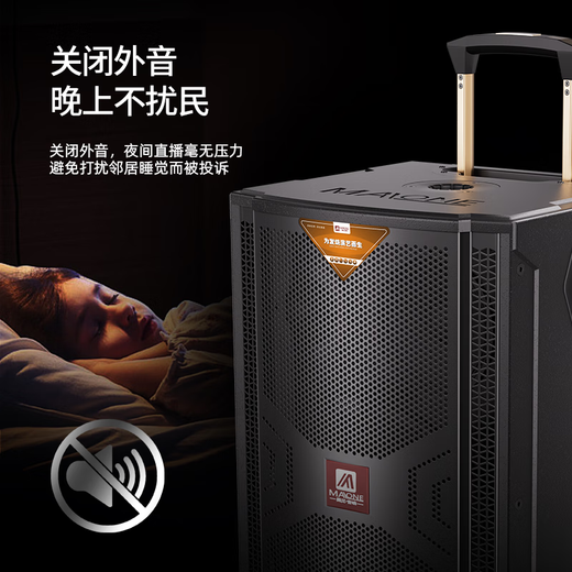 MALONE's new outdoor square dance audio high-power subwoofer with sound card microphone Bluetooth live broadcast karaoke singing portable trolley speaker K-710-inch bass + 2 original microphones + gift flagship version