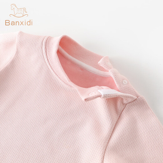 Banxidi girls suit autumn and winter 2025 new children's overalls winter baby clothes baby plus velvet quilted children's clothing pink 100