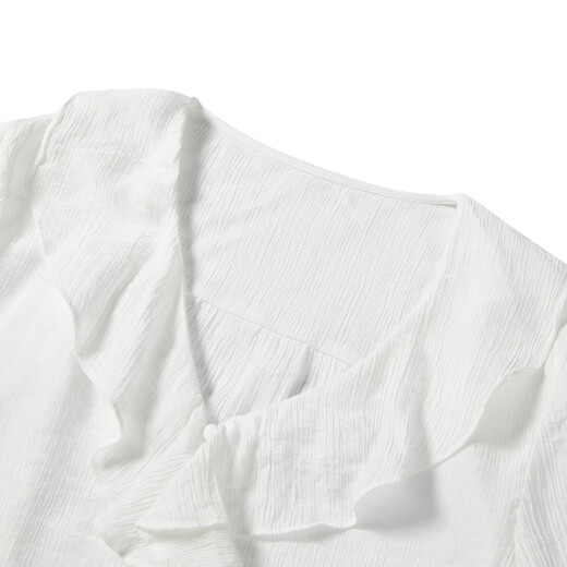 Peacebird shopping mall same style 25 spring and autumn new style French long-sleeved shirt with ear edges A1CAF1480 Beige M 160