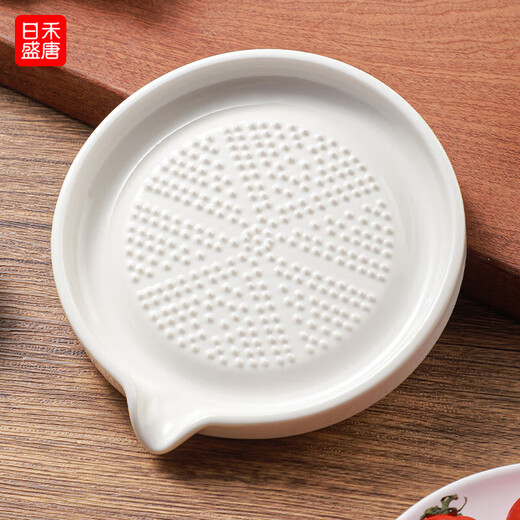 Rihe Sheng Tang ceramic ginger grinder garlic paste ginger grinder disc rub wasabi garlic grinder household manual yam paste grinder 1 grinding disc and small brush