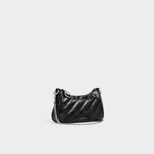 CHARLES&KEITH25冬新品多背法链条腋下包斜挎包女CK2-80151347-3 Noir黑色 M
