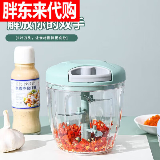 Fat Donglai's same style Yangma's large garlic artifact kitchen manual meat grinder vegetable cutter household garlic garlic green grass medium three knives