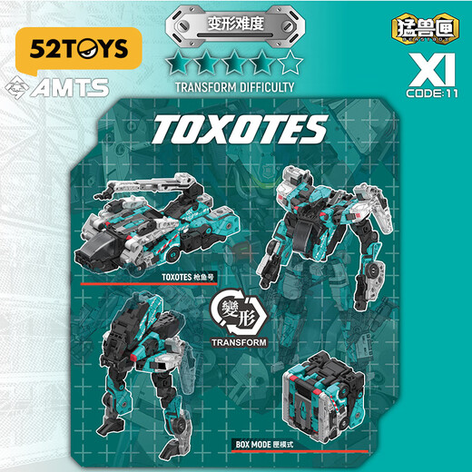 52TOYS Beast Box Series Almighty Squad Marlin Jouet de Transformation tendance Modèle à main Mecha Ornement Cadeau Beast Box Series Almighty Squad Marlin