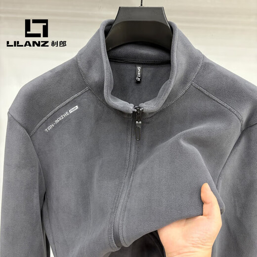LILANZ official velvet thickened men's jacket Austrian velvet zipper jacket solid color new double-sided velvet jacket flagship official navy blue XL