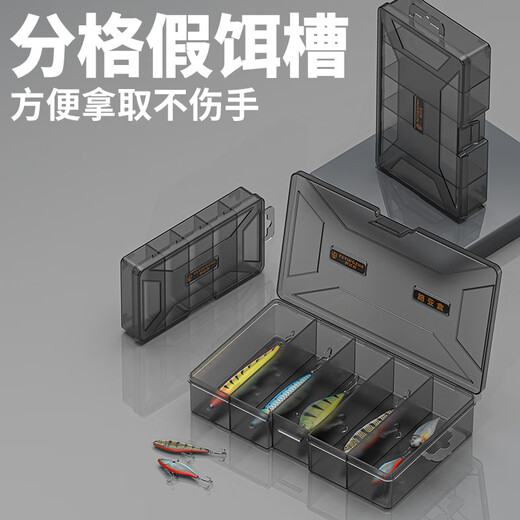 Camper Portable Lure Box Fishing Accessories Box Gadget Fishing Gear Storage Box Micro Lure Lure Bait Box Fish Hook White Transparent-Small Accessories Box-5 Compartments