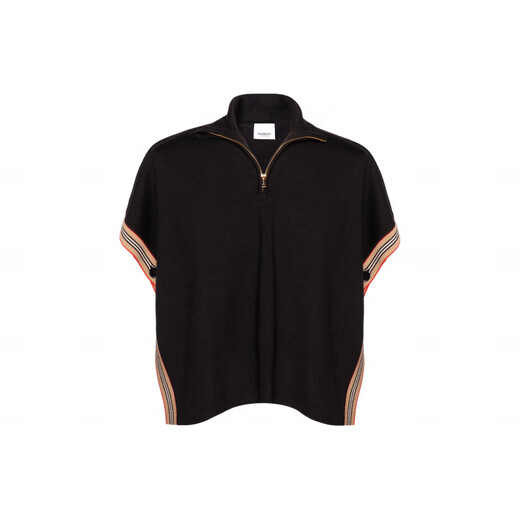 Burberry cape FW22 striped pullover loose lapel black children's style black M