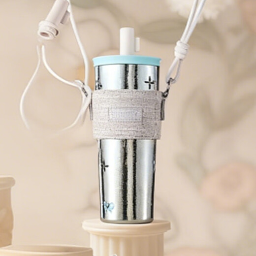 Tianchu pure titanium thermos cup, high appearance, cold insulation coffee cup, tea straw, outdoor titanium cup gallery series rose 570ml