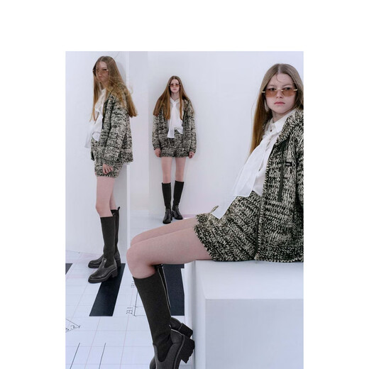 SNIDEL2025 new autumn and winter fashionable, simple and versatile high-waisted knitted shorts and casual pants SWNP254276 Ivory White One Size (F)