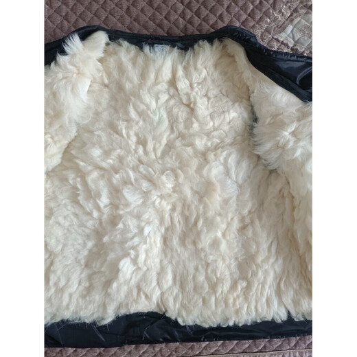 秋冬防寒保暖羊皮毛一体马甲中老年皮草坎肩加厚棉马夹轻便爸爸装 羊皮款 5XL 建议体重185-205