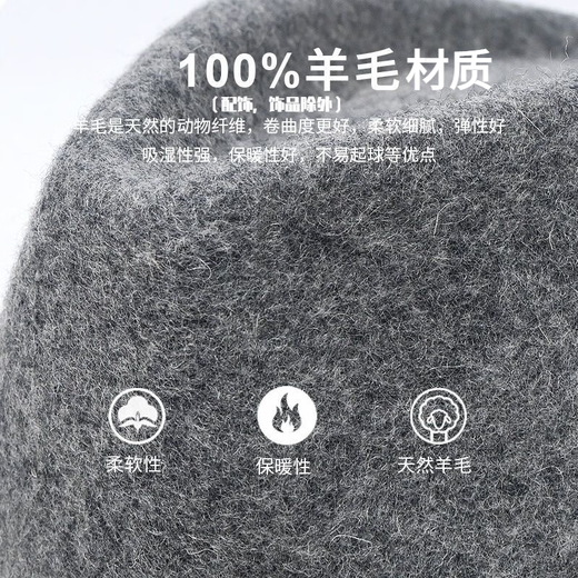 Wanhongda hat men's winter high-quality pure lamb wool top hat young and middle-aged autumn and winter warm top hat for men middle-aged and elderly high-end 100% main material woolen wool top hat brown 58-60cm